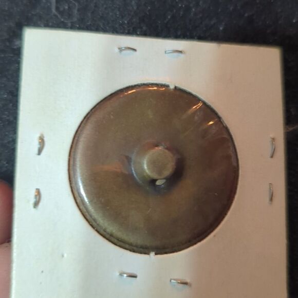 Large Antique Victorian Metal Button with Lithograph of Lady - Picture 2 of 3